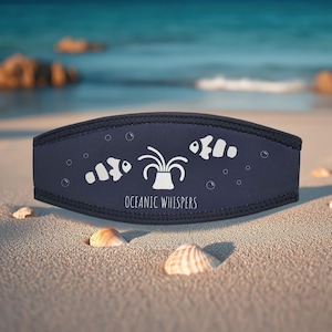 Scuba Dive Mask Strap Cover With Clown Fish Design / Water Sports / Snorkeling