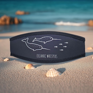 Scuba Dive Mask Strap Cover With Narwhal Design / Water Sports / Snorkel