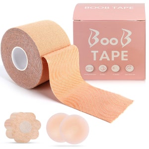 Highoh Breast Lift Tape Adhesive Push up 3 Inches Wide Boob Tape Invisible  Backless Sticky Push up Bra With Nipple Covers Nude 