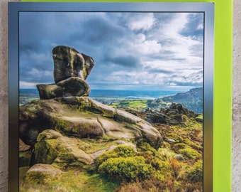 Ramshaw Rocks -Derbyshire-Landscape-Peak District- UK-15 x 15 cm, 6 inch x 6 inch, Blank Photo Greeting Card