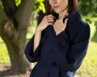 Women's Felt Wool Overcoat & Cardigan