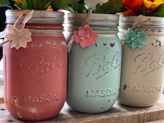 Decorative Mason Jars Etsy