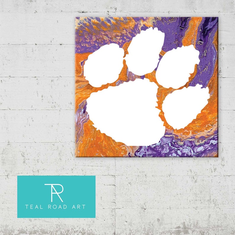 Clemson Paw 12 X 12 Printable Digital Download. Orange - Etsy