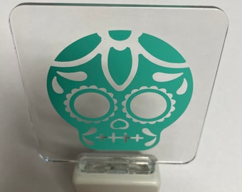 Sugar skull night light, skull decor , scared of the dark , night light , sugar skull decor , Halloween night light