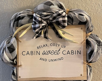 Cabin rustic wreath, farmhouse rustic wreath, hunting wreath, antler wreath, cabin sweet cabin , farmhouse decor,hunting decor, antler decor