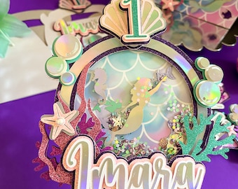 Oneder the Sea Birthday Party | Mermaid party decor | First Birthday | Under the Sea Decor | Oneder the Sea Cake Topper | Mermaid Birthday
