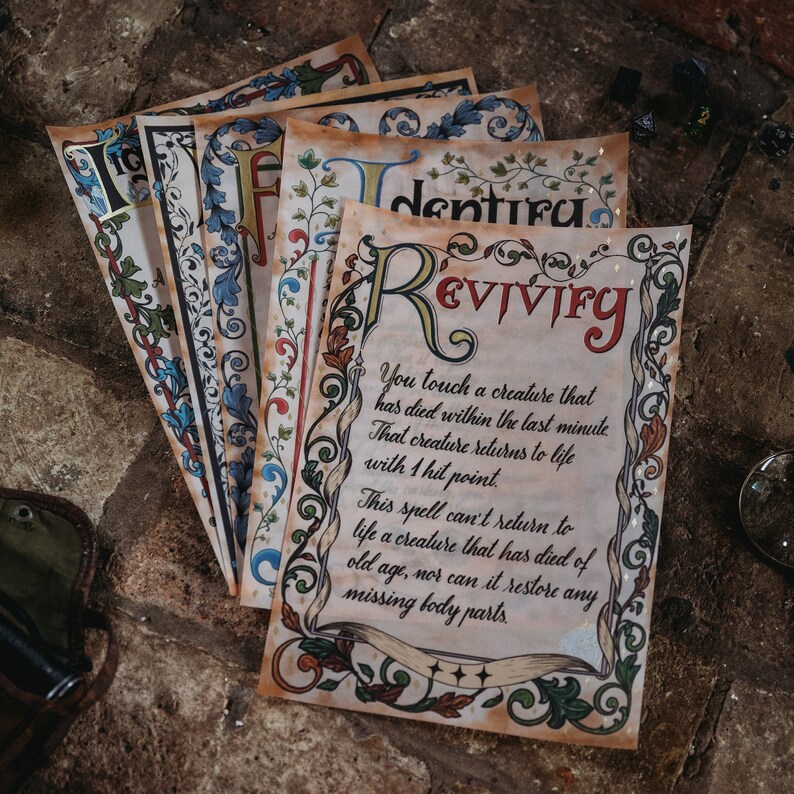 Dnd Spell Scroll Print Etsy