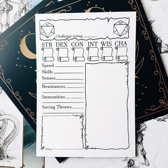 Reusable Blank D&D Monster/npc Statblock Cards Ttrpg - Etsy Australia