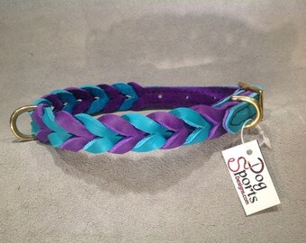 22" Herringbone Braided Leather - Buckle Collar - Dogsports