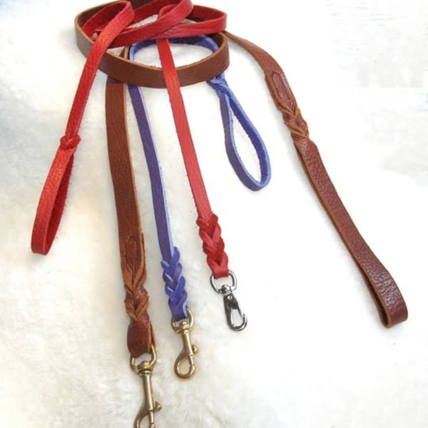Leather Show Leash Etsy