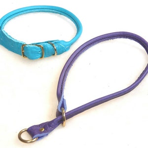 14" - 22" Rolled Leather Slip Collar - Dogsports