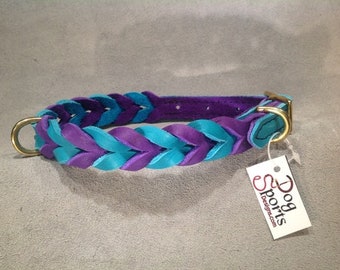 20" Herringbone Braided Leather - Buckle Collar - Dogsports