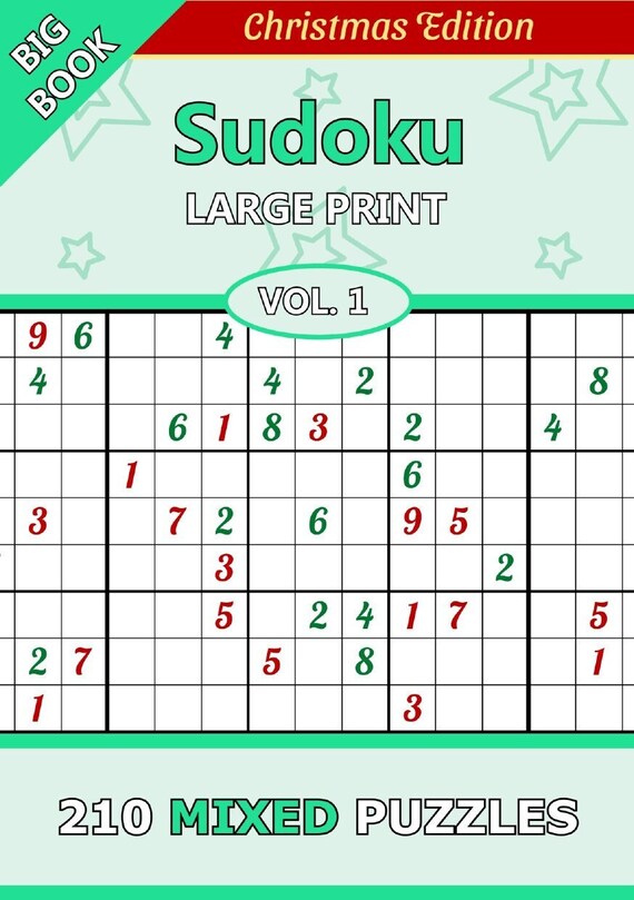 Sudoku Large Print With Solutions, Puzzles for Adults and Seniors, Big Book