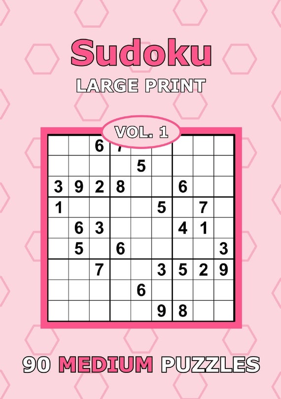 sudoku large print medium vol 1 etsy
