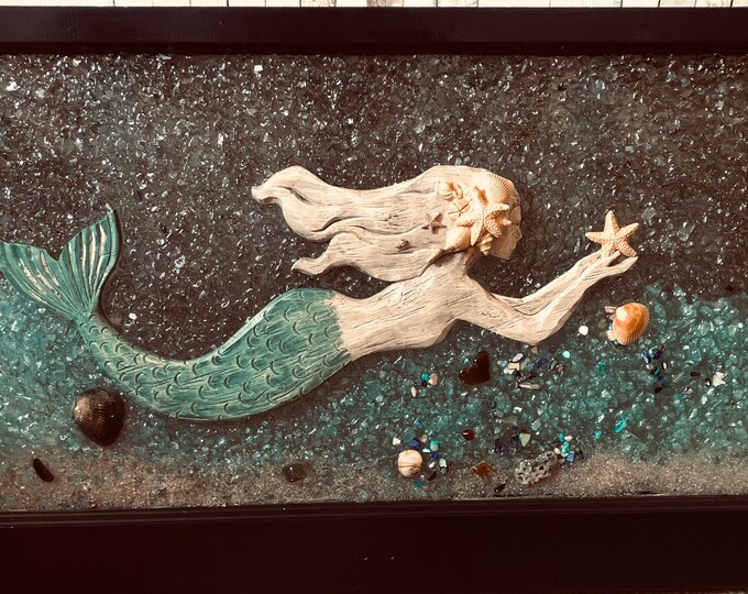 Ocean Wave Mermaid Resin Wall Art Nautical Epoxy Resin Sea Etsy