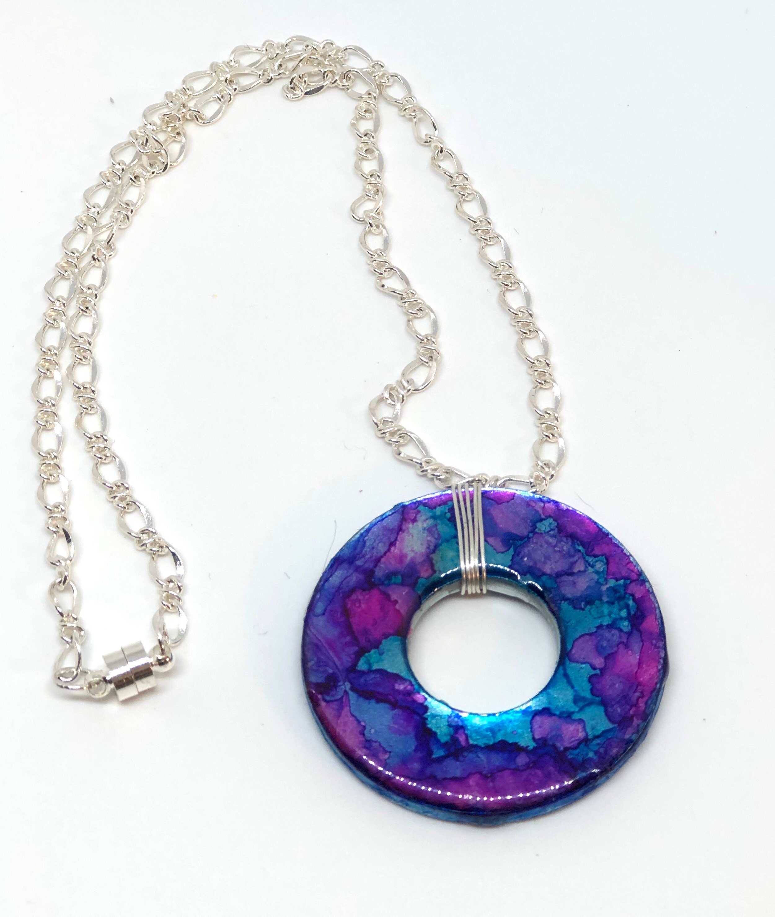 Alcohol Ink Washer Necklace