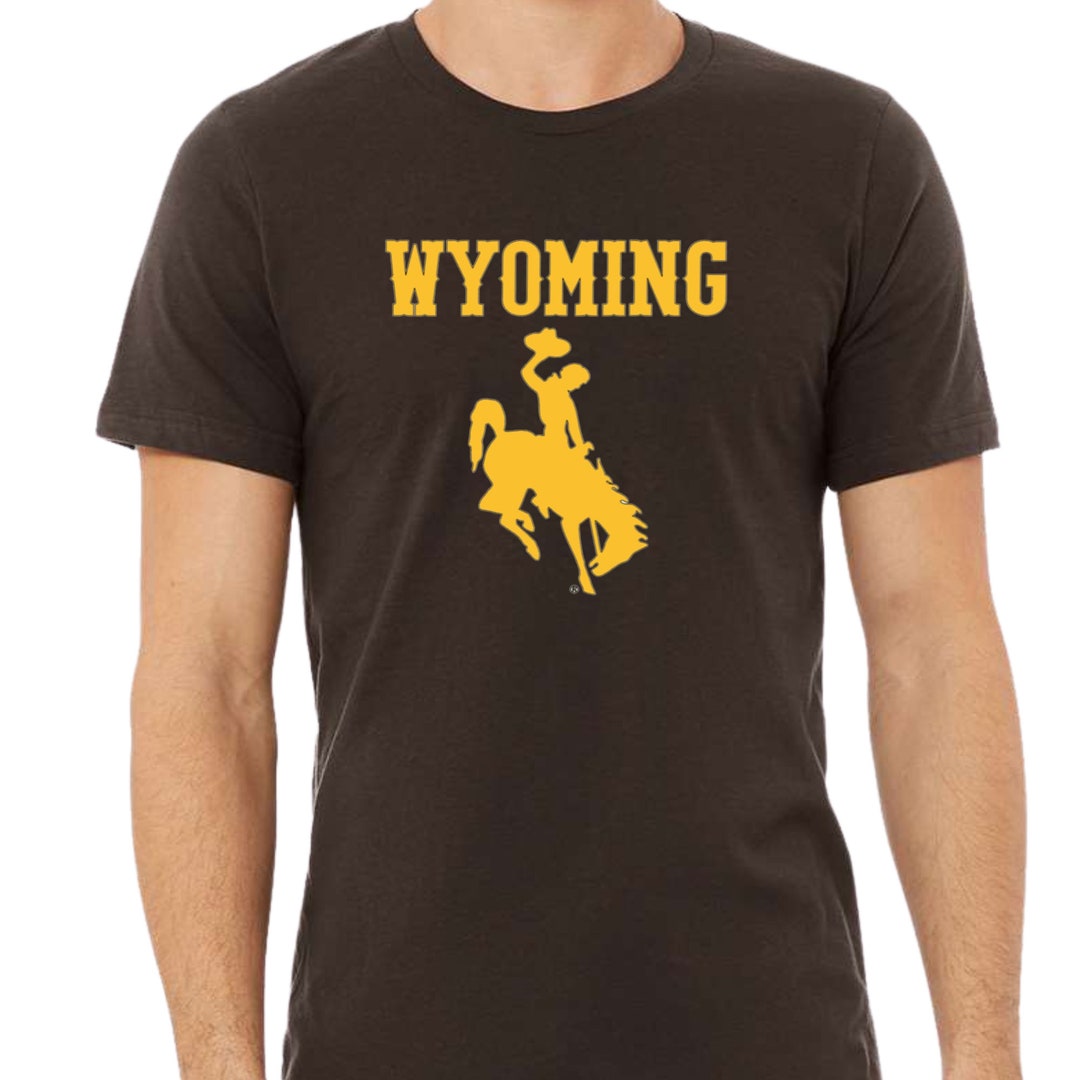 Wyoming Cowboys Shirt University of Wyoming Shirt Brown & Gold Tshirt