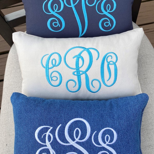 Monogram Pillow Etsy