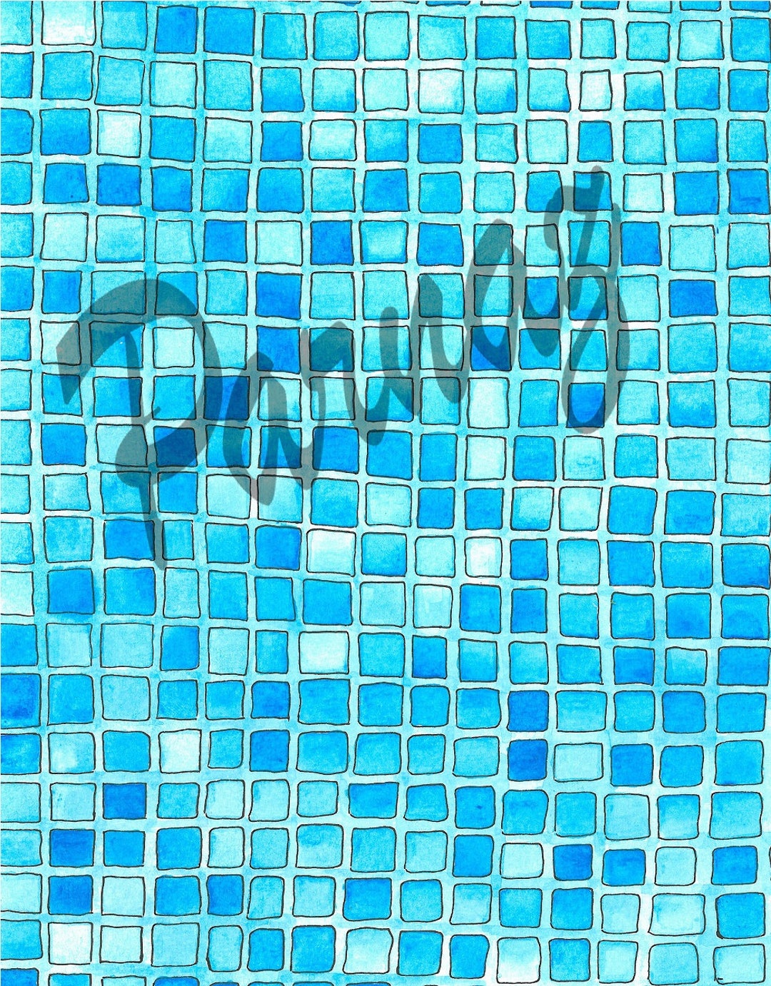 Turquoise Blue Tiles Wall Art Printable Wall Art Blue Tiles Etsy