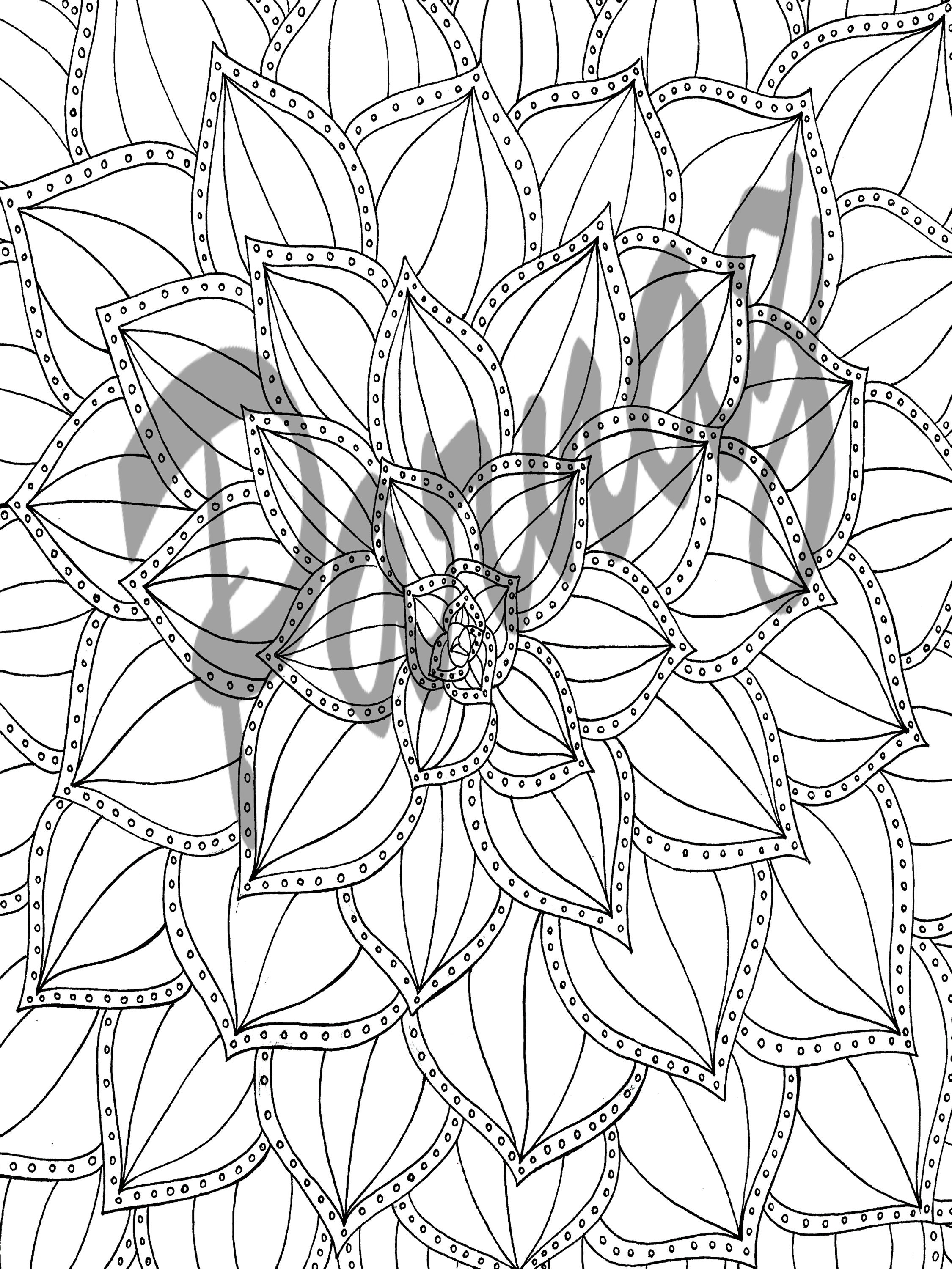 Printable Coloring Page Adults PDF / JPG Instant Download | Etsy