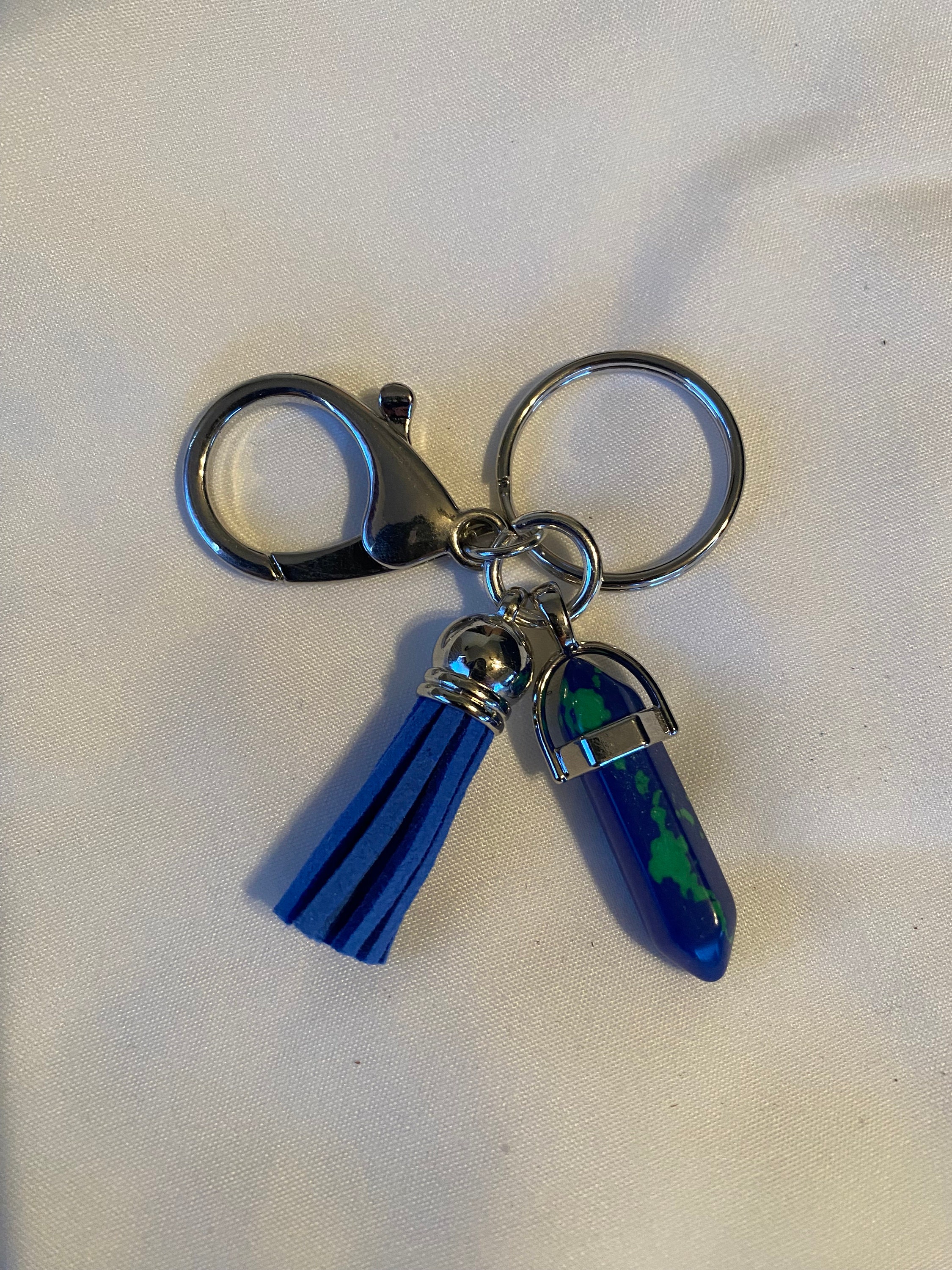 Blue Stone Key Chain - Etsy