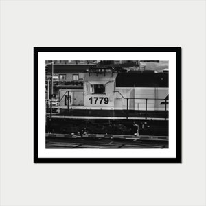 Train Art, Train Wall Decor, Train Canvas, Train Print, Vintage Train B&W, Train Photography, Train Wall Art, Locomotive Engine Photography
