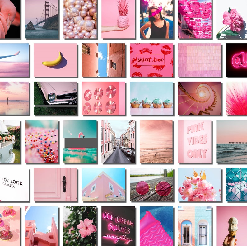 Pink Collage Kit Pink Aesthetic Collage VSCO Collage Pink - Etsy