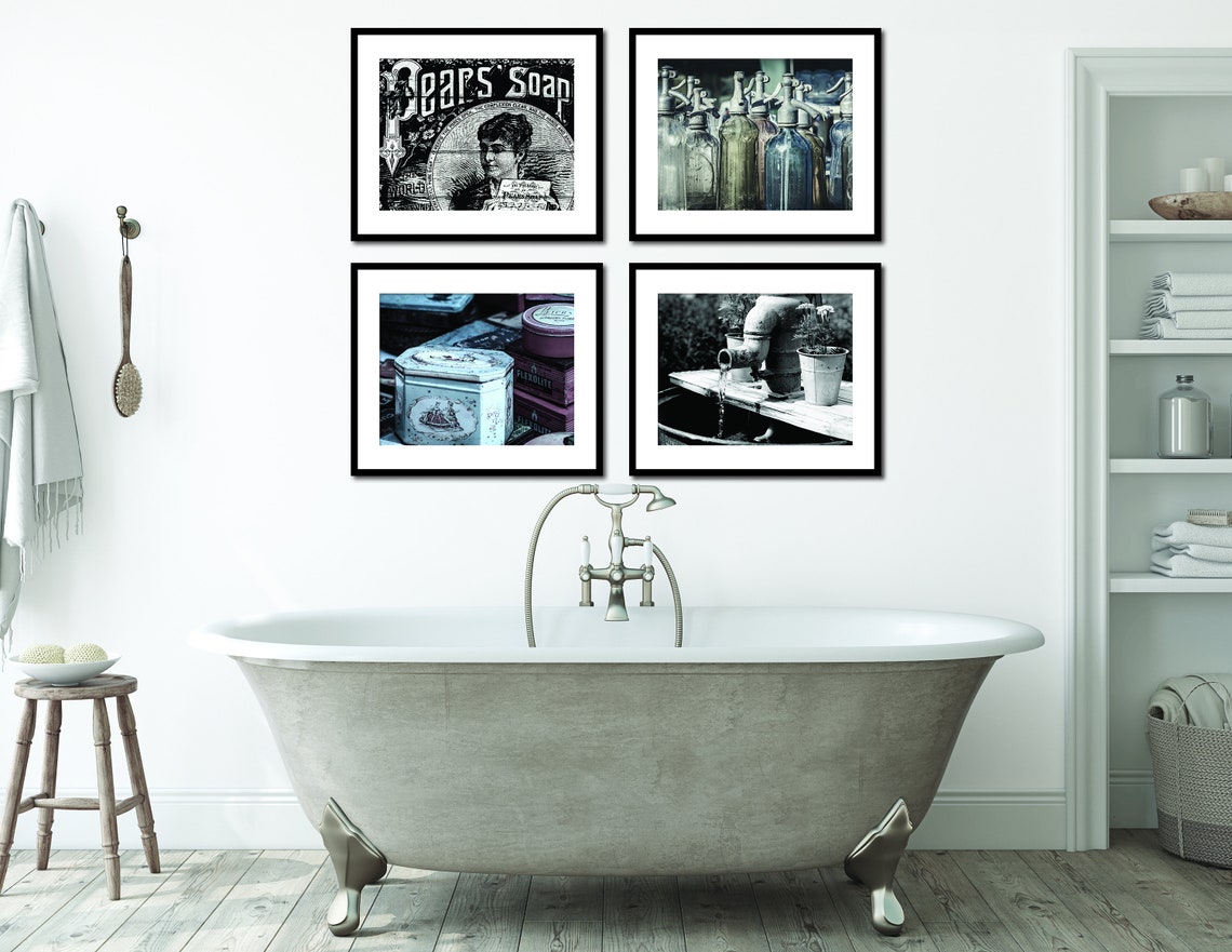 Retro Bathroom Wall Decor Farmhouse Bathroom Rustic Bathroom - Etsy