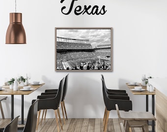 UT Football Stadium Art Print: Longhorns Canvas Wall Decor