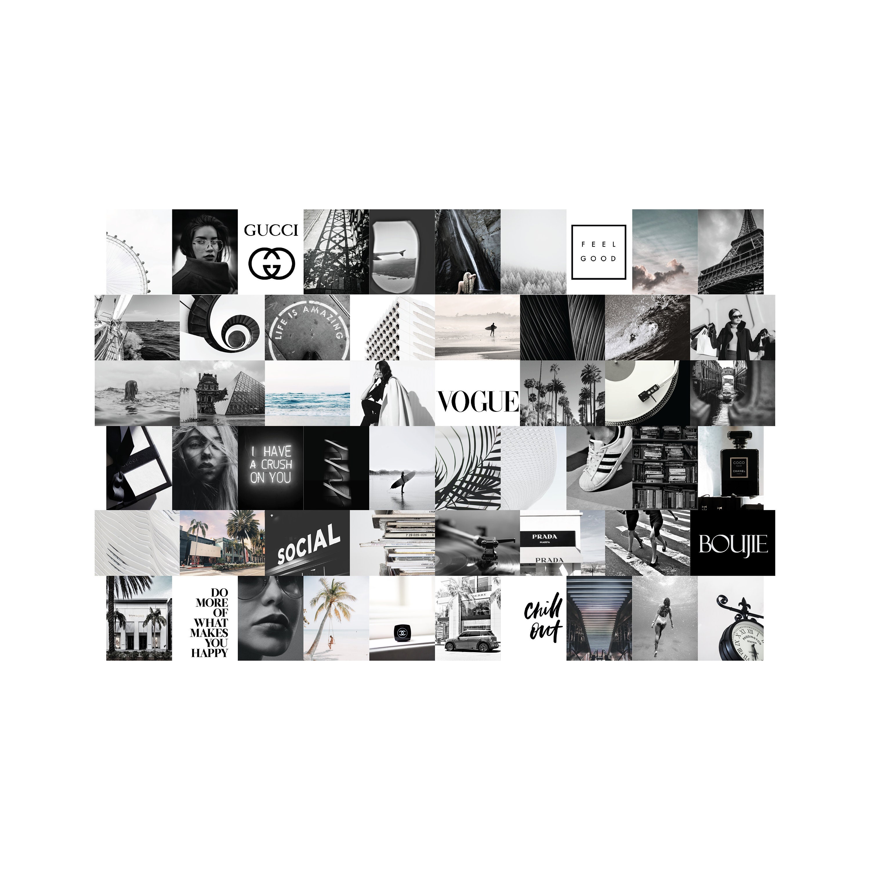 Collage Kit Black and White Aesthetic VSCO Collage Kit B&W 