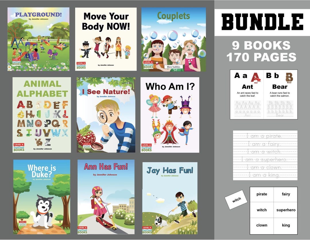 Preschool Learning Bundle: 170+ Reading Worksheets & Flash Cards ...