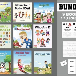 BookBundle | Mais de 150 planilhas | Leitura | Flash Cards | Folhas de rastreamento | Jogo de correspondência de palavras | 8,5x11 | Planilhas de leitura | Planilhas de escrita