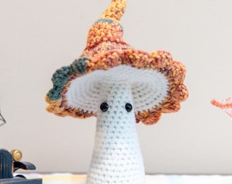 Crochet Mushroom Plush, Handmade Toadstool Decor, Cottagecore Fairycore Home Decoration, Whimsical Woodland Gift