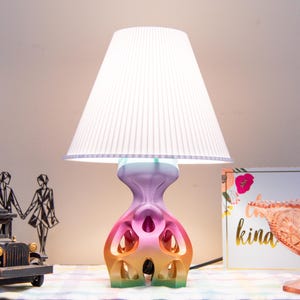 3D Printed Lamp, Modern Table Lamp, Unique Night Light, Geometric Home Lighting, Contemporary 3D Print Decor