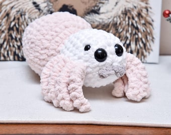 Crochet Jumping Spider Stuffed Animal, Plush Toy Amigurumi Plushie, Birthday Gift for Boy or Girl, Tarantula Lover Gifts (SKU: SP07)