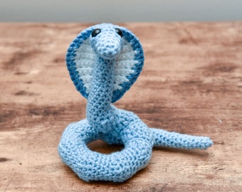 Crochet Cobra Snake Plush, Reptile Stuffed Plushie, Colorful Corn Snake Amigurumi Crochet, Birthday Gift for Boy or Girl