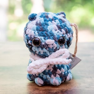 Chunky Crochet Cat Plush, Handmade Chubby Kitty Stuffed Animal, Crocheted Amigurumi Kitten Plushie, Birthday Gift for Boy or Girl