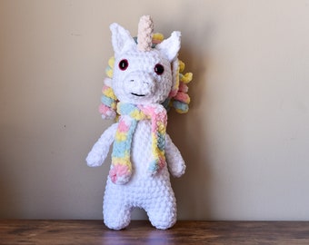 Crochet Unicorn Plush, Pony Plushie, Stuffed Animal Horse, Amigurumi Crochet Stuffed Unicorn, Birthday Gift for Boy or Girl