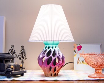 3D Printed Lamp, Modern Table Lamp, Unique Night Light, Geometric Home Lighting, Contemporary 3D Print Decor