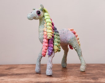 Large Pony Stuffed Animal, Crochet Horse Plush Toy, Amigurumi, Crochet Stuffed