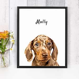 Custom pet portrait digital download | dog portrait print | gift for mum | dog art | dog passed away gift |gift for him or her |cat portrait