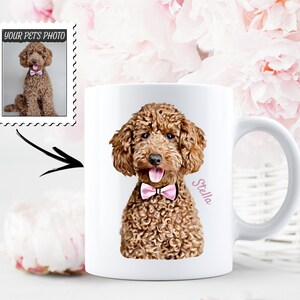 Custom pet portrait mug, Dog mother gift, Personalized cat Coffee Cup,  cat coffee cup, best dog lover gift, gift for her, animal lover gift