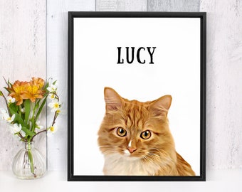 Digital Download Custom Pet Portrait Choose Your Pet Gifts For Pet Lovers Gifts For Her Personalized Pet Print PRINTABLE