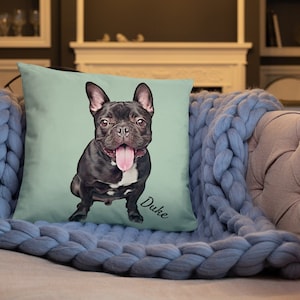 Custom pet portait pillow, dog lover gift, pet mom, custom dog portrait, birthday gift, chirstmas gift, cat pillow, dog dad gift