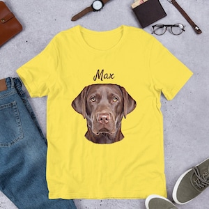 custom dog lover tshirt with your pet illustration portrait, Custom illustrated Dog T-shirt, unisex pet tshirt for pet lovers, personalised