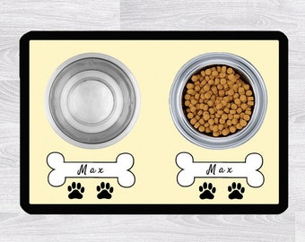 Gepersonaliseerde hond placemat, huisdier voedsel mat, aangepaste kat mat, nieuwe hond cadeau, puppy voedsel mat, cadeau voor haar hem, aangepaste hond placemat, hond kom mat