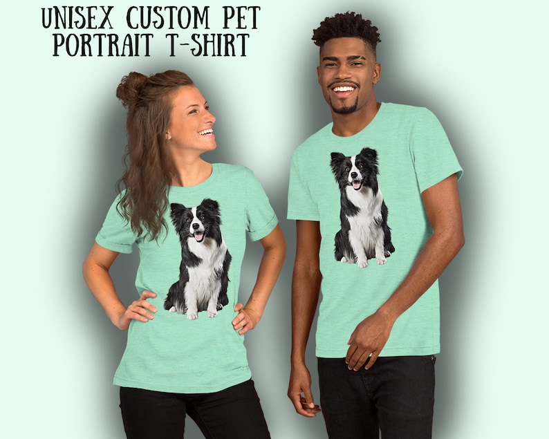 Custom Dog Lover Tshirt With Your Pet Illustration Portrait Etsy UK