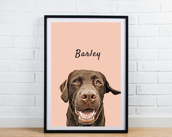 Custom pet portrait digital download | dog portrait print | gift for mum | dog art | dog passed away gift |gift for him or her |cat portrait