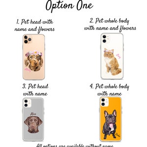 Custom pet phone case, dog iPhone 17 / 16/ 15 case gift for pet owner, dog illustrated,pet memorial gift, Personalized pet Samsung S25 case zdjęcie 6