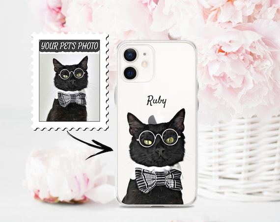 Custom pet phone case, dog iPhone 17 / 16/ 15 case gift for pet owner, dog illustrated,pet memorial gift, Personalized pet Samsung S25 case